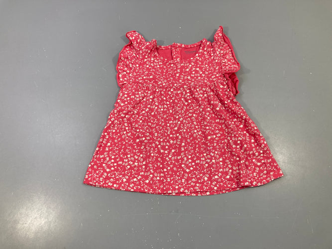 T-shirt m.c rose fleuri, moins cher chez Petit Kiwi