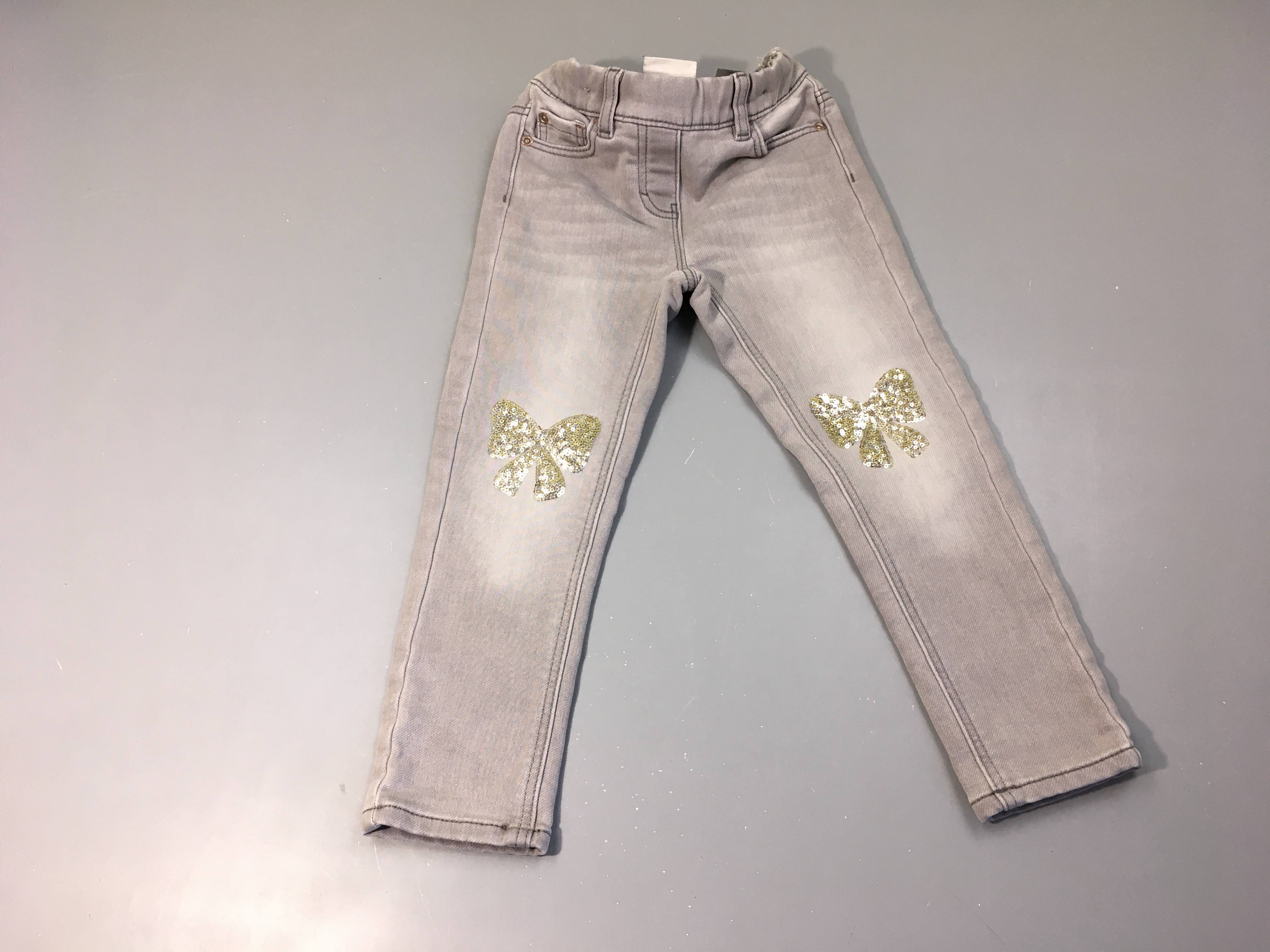 Jeans soft doublé thermo noeuds sur sequins