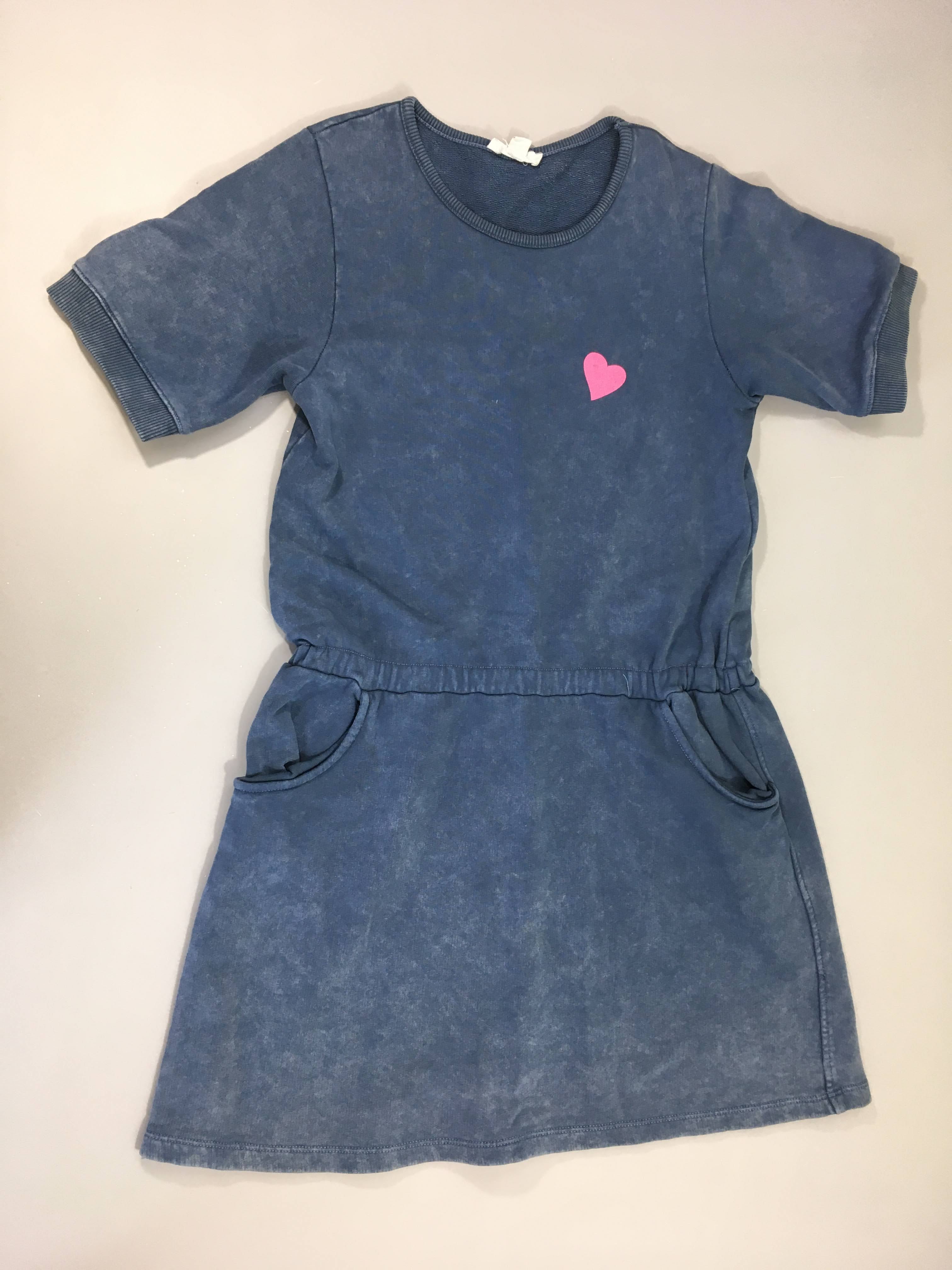 Robe m.c molleton bleu effet délavé