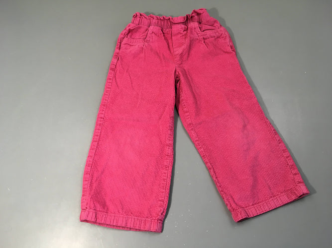 Pantalon velours côtelé rose, moins cher chez Petit Kiwi
