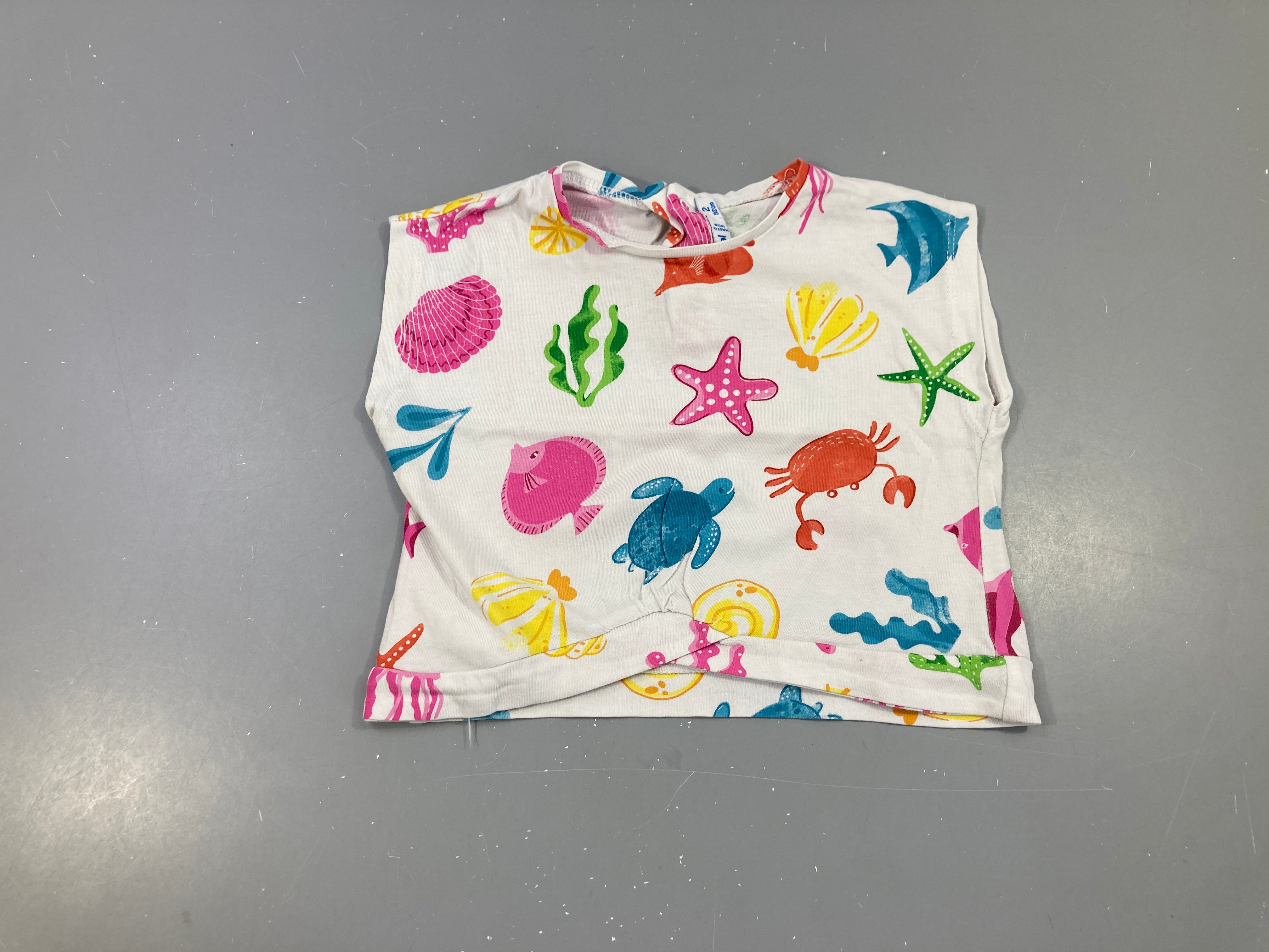 T-shirt m.c blanc motifs océan