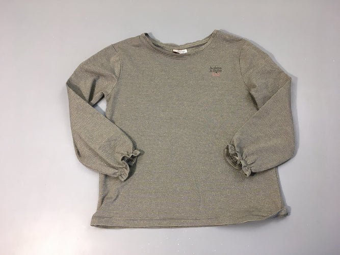 T-shirt m.l gris rayé doré, moins cher chez Petit Kiwi
