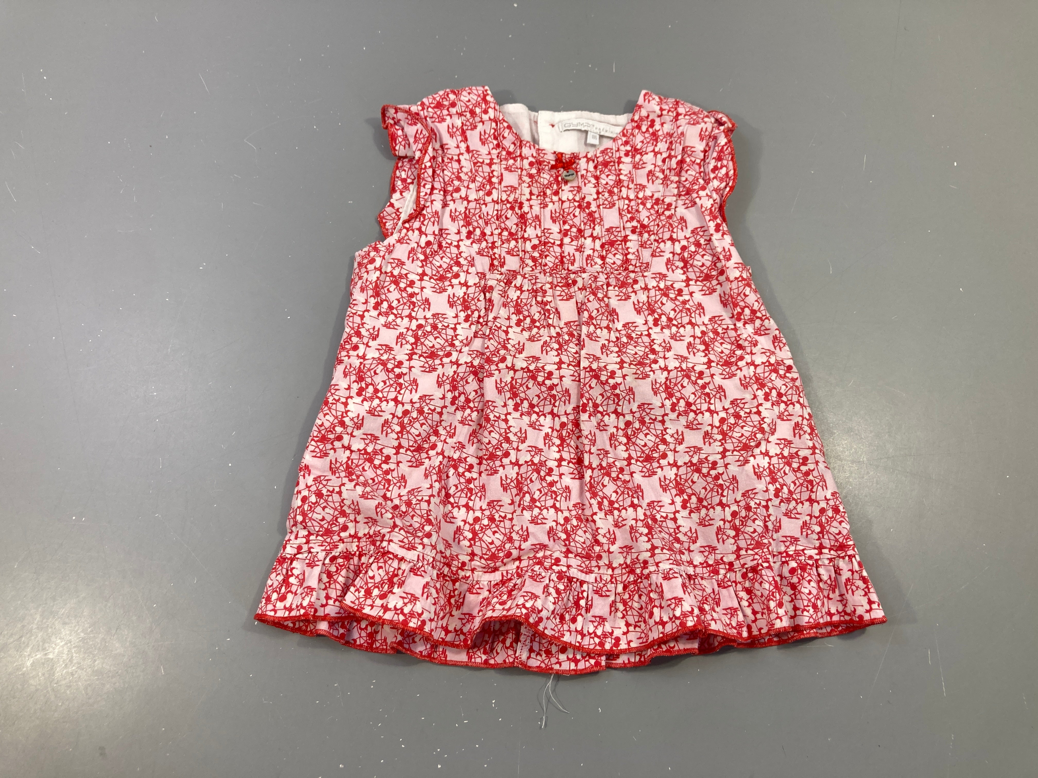 Tunique m.c blanche motifs rouges