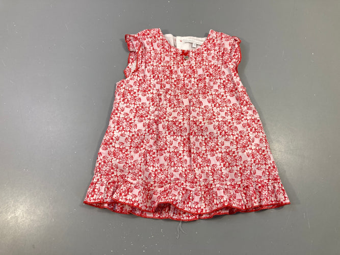Tunique m.c blanche motifs rouges, moins cher chez Petit Kiwi