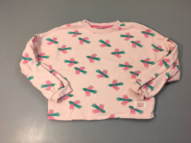Sweat rose oiseaux, moins cher chez Petit Kiwi