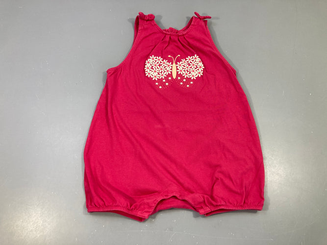 Combishort jersey rose papillon, moins cher chez Petit Kiwi