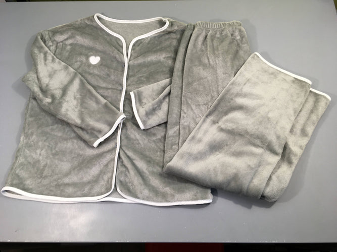 Pyjama 2pcs velours gris, moins cher chez Petit Kiwi