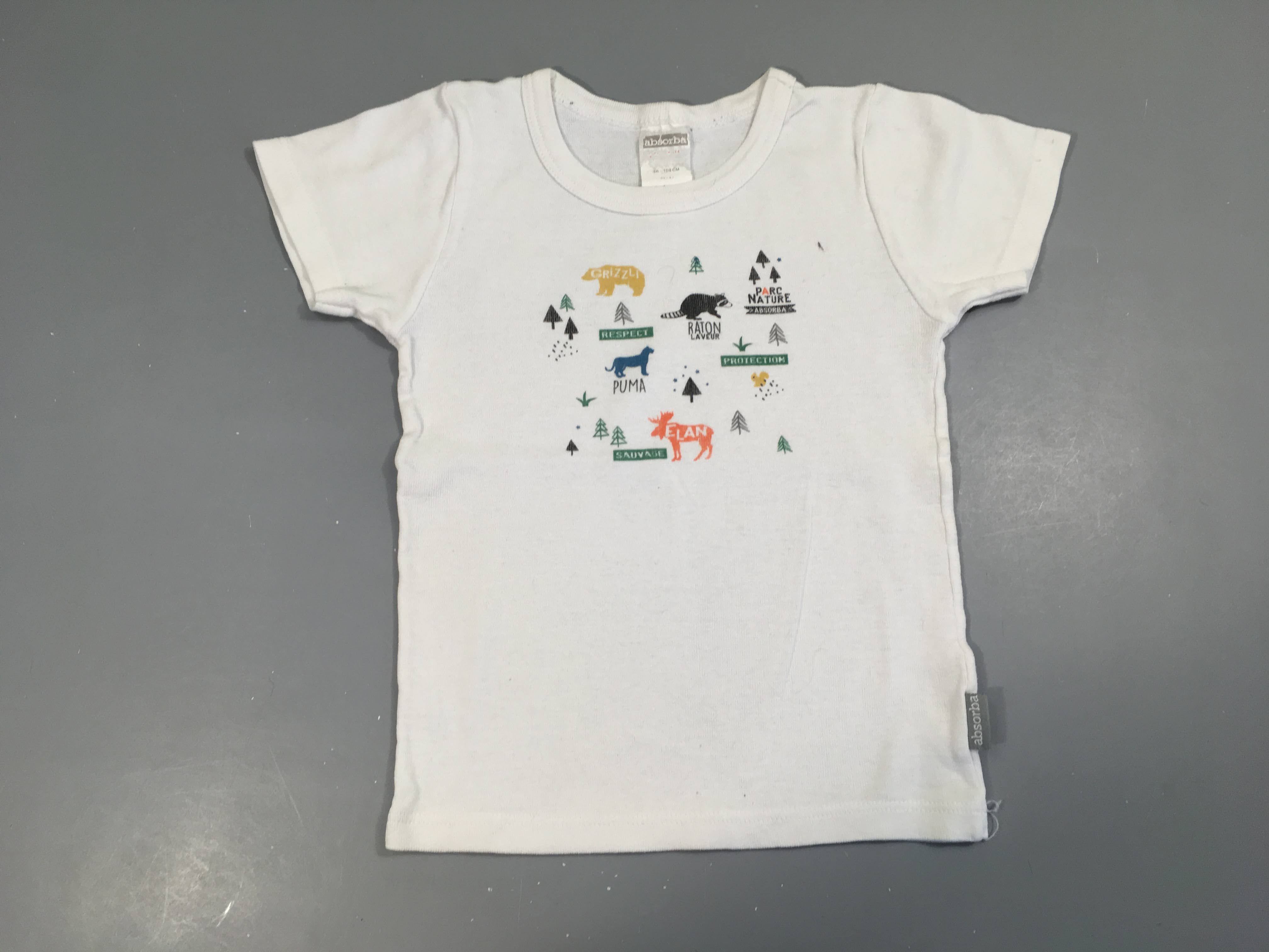 Chemisette m.c blanche animaux