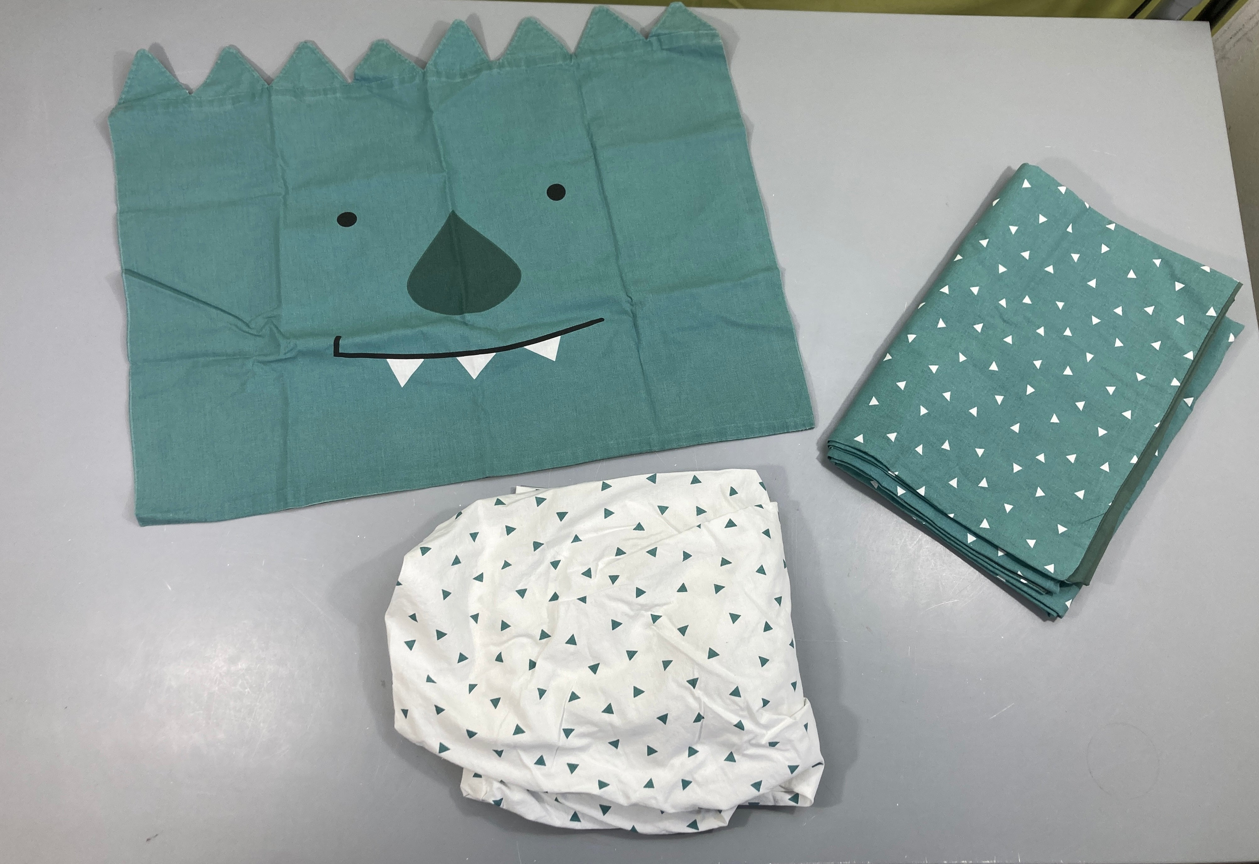 Parure de lit bébé 3 pcs vert-blanc Monstres