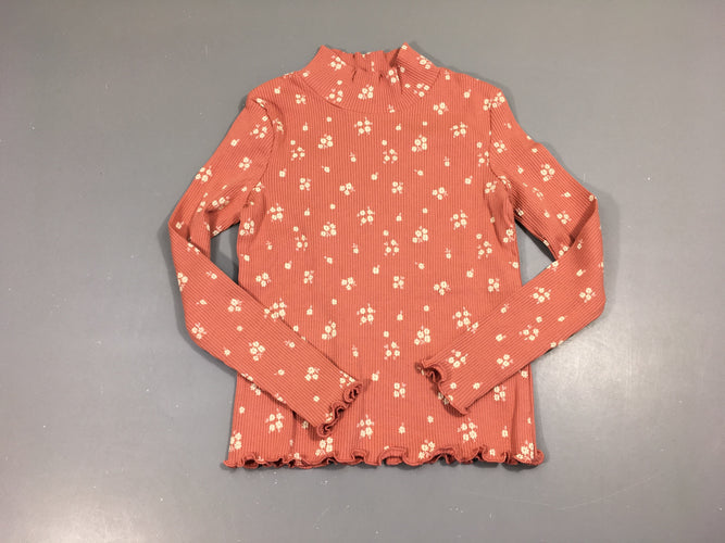 T-shirt m.l côtes rose fleurs, moins cher chez Petit Kiwi