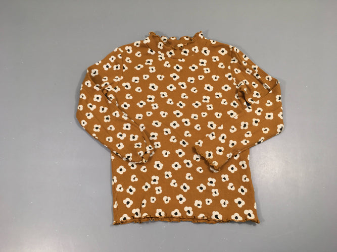 T-shirt m.l côtes camel fleurs, moins cher chez Petit Kiwi