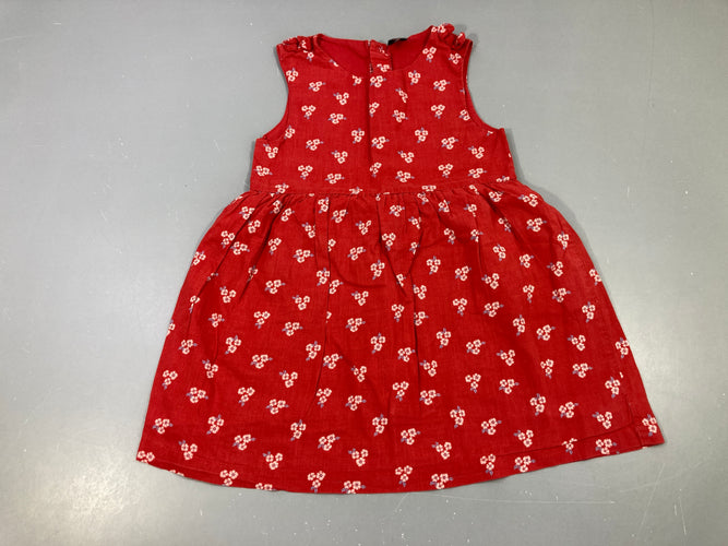 Robe s.m rouge fleurie, moins cher chez Petit Kiwi