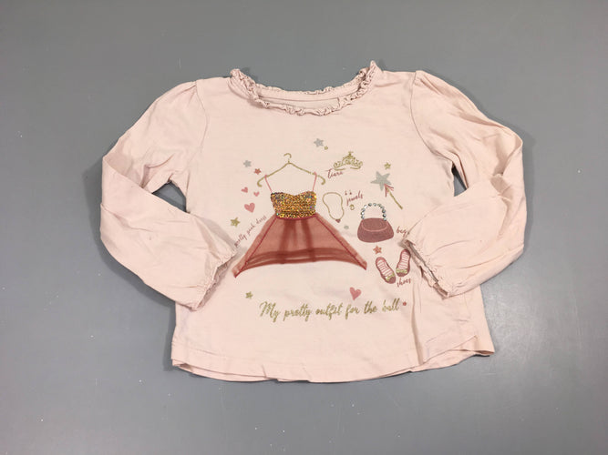 T-shirt m.l rose robe sequins tulle, moins cher chez Petit Kiwi