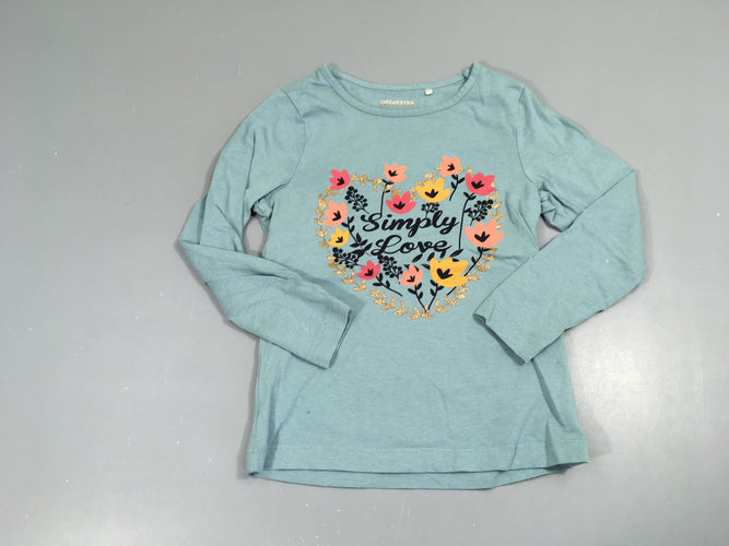 T-shirt m.l bleu fleurs irisé, moins cher chez Petit Kiwi