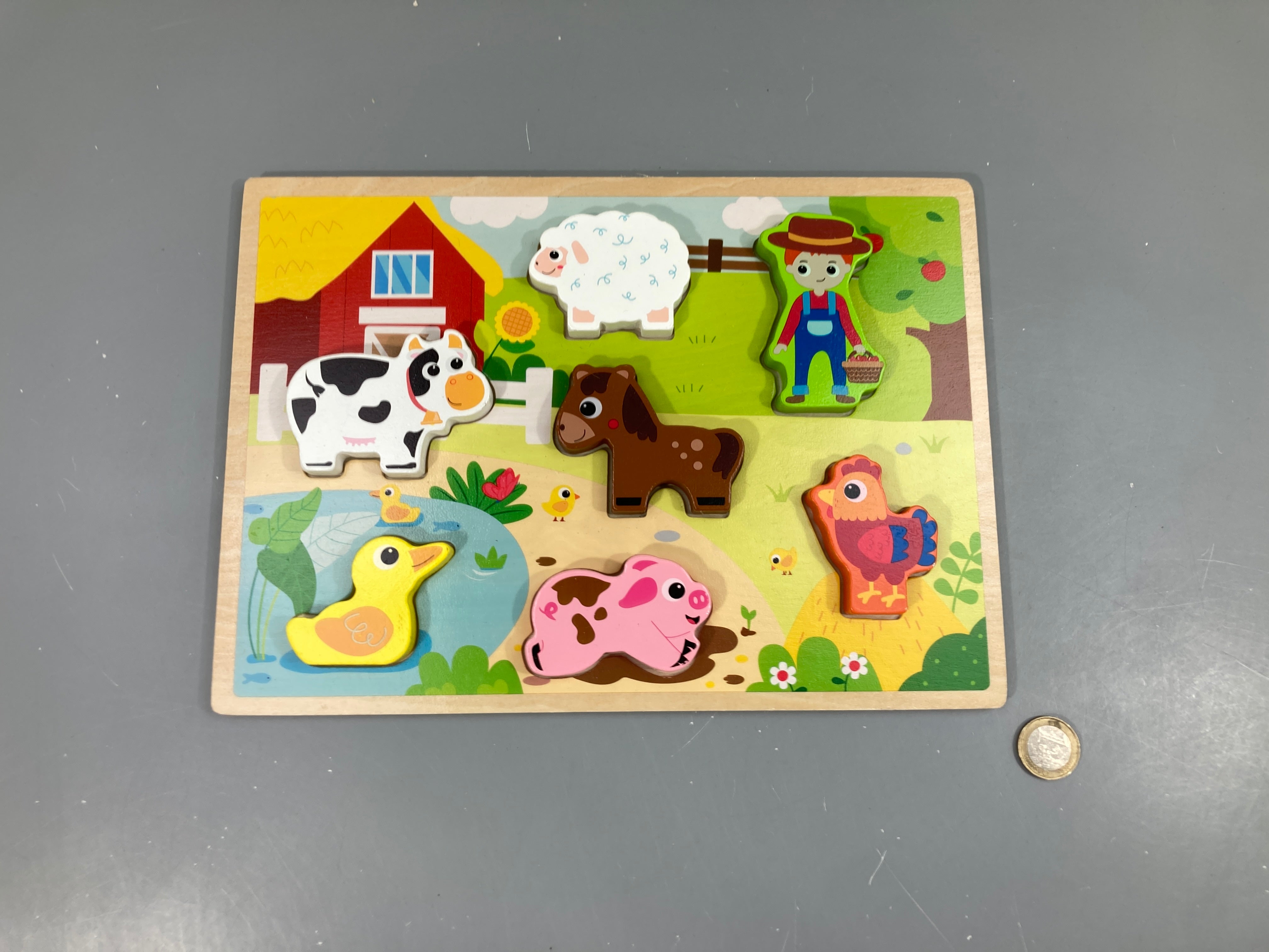 Planche Puzzle en bois La ferme