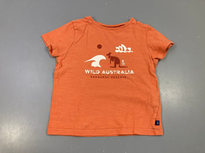 T-shirt m.c orange kangourou, moins cher chez Petit Kiwi