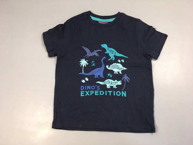 T-shirt m.c bleu marine dinos, moins cher chez Petit Kiwi
