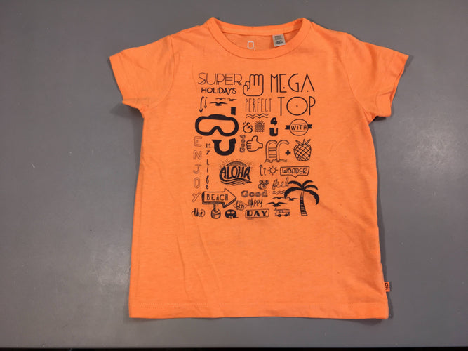 T-shirt m.c orange flammé néon Holidays, moins cher chez Petit Kiwi