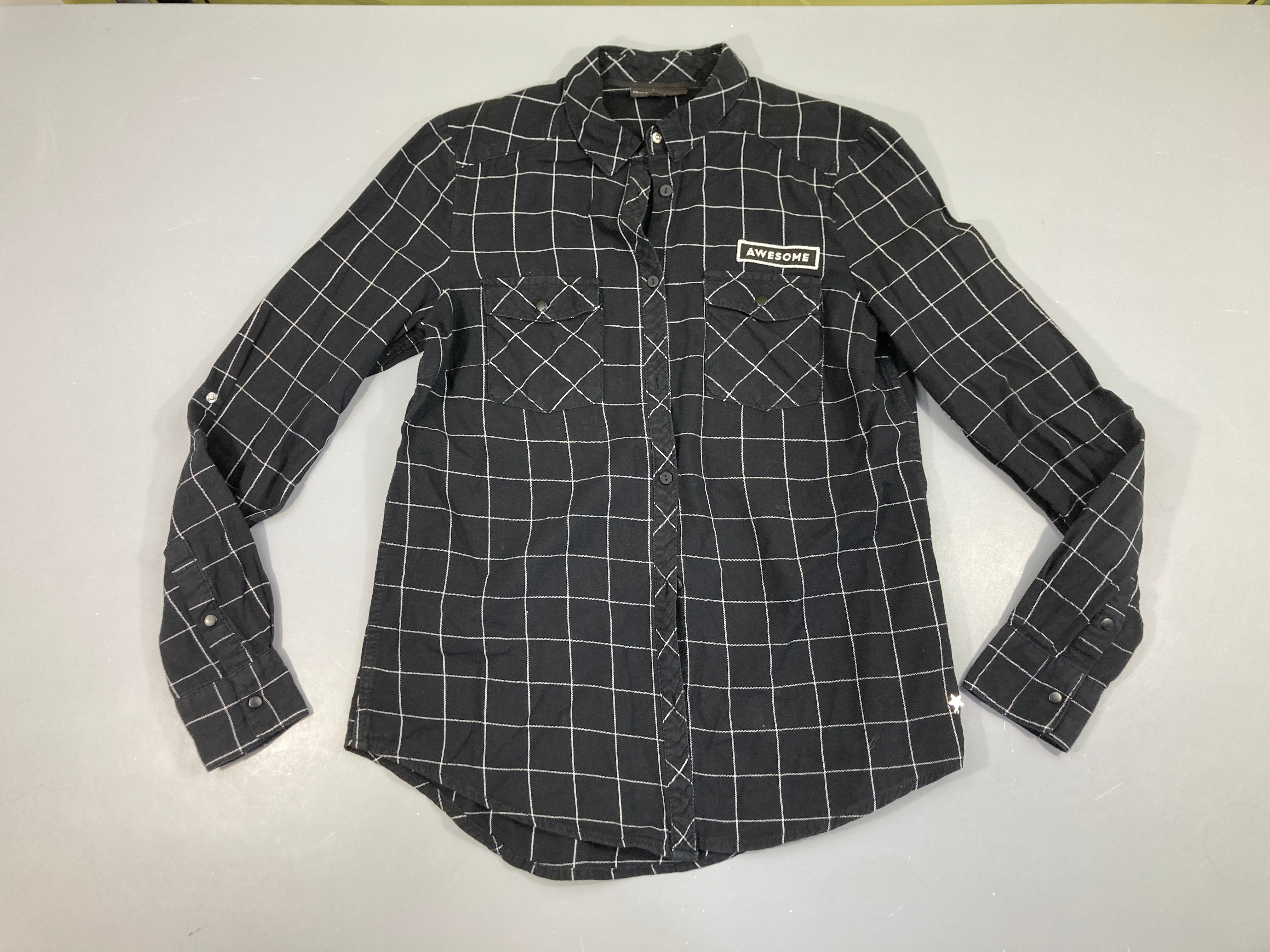 Chemisier m.l bleu foncé carreaux awesome