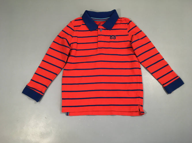 Polo m.l jersey rouge rayé bleu, moins cher chez Petit Kiwi