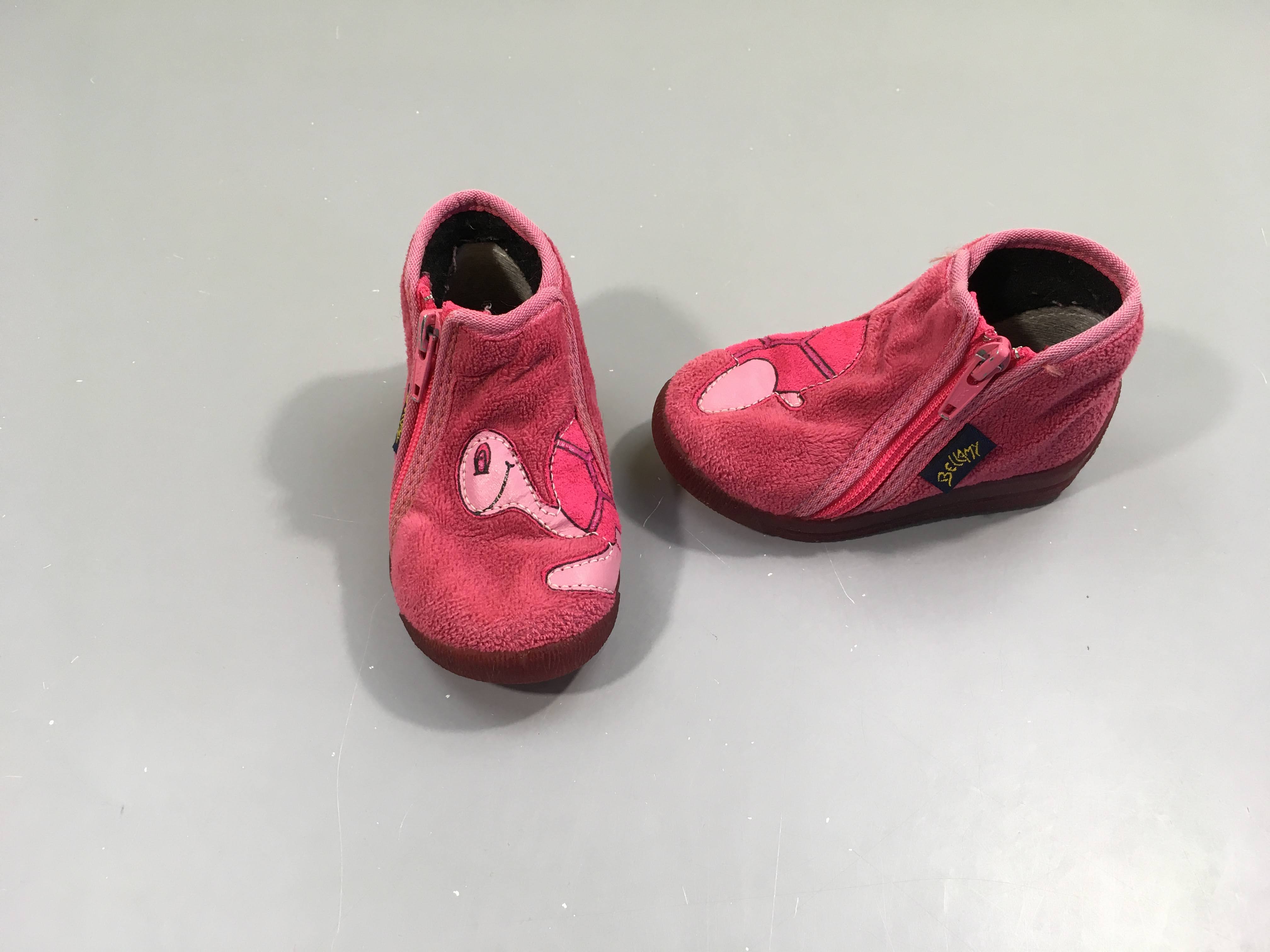 Pantoufles velours rose tortue, Bellamy, 21