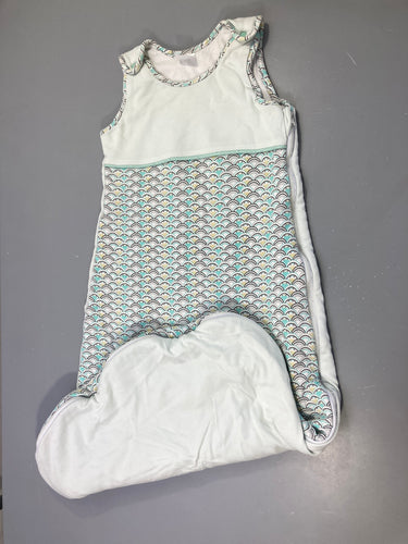 Sac de couchage s.m jersey ouatiné bleu clair motifs écailles, moins cher chez Petit Kiwi