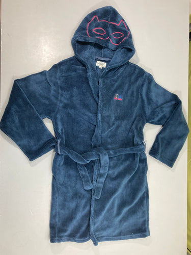 Peignoir velours bleu foncé à capuche masque, moins cher chez Petit Kiwi