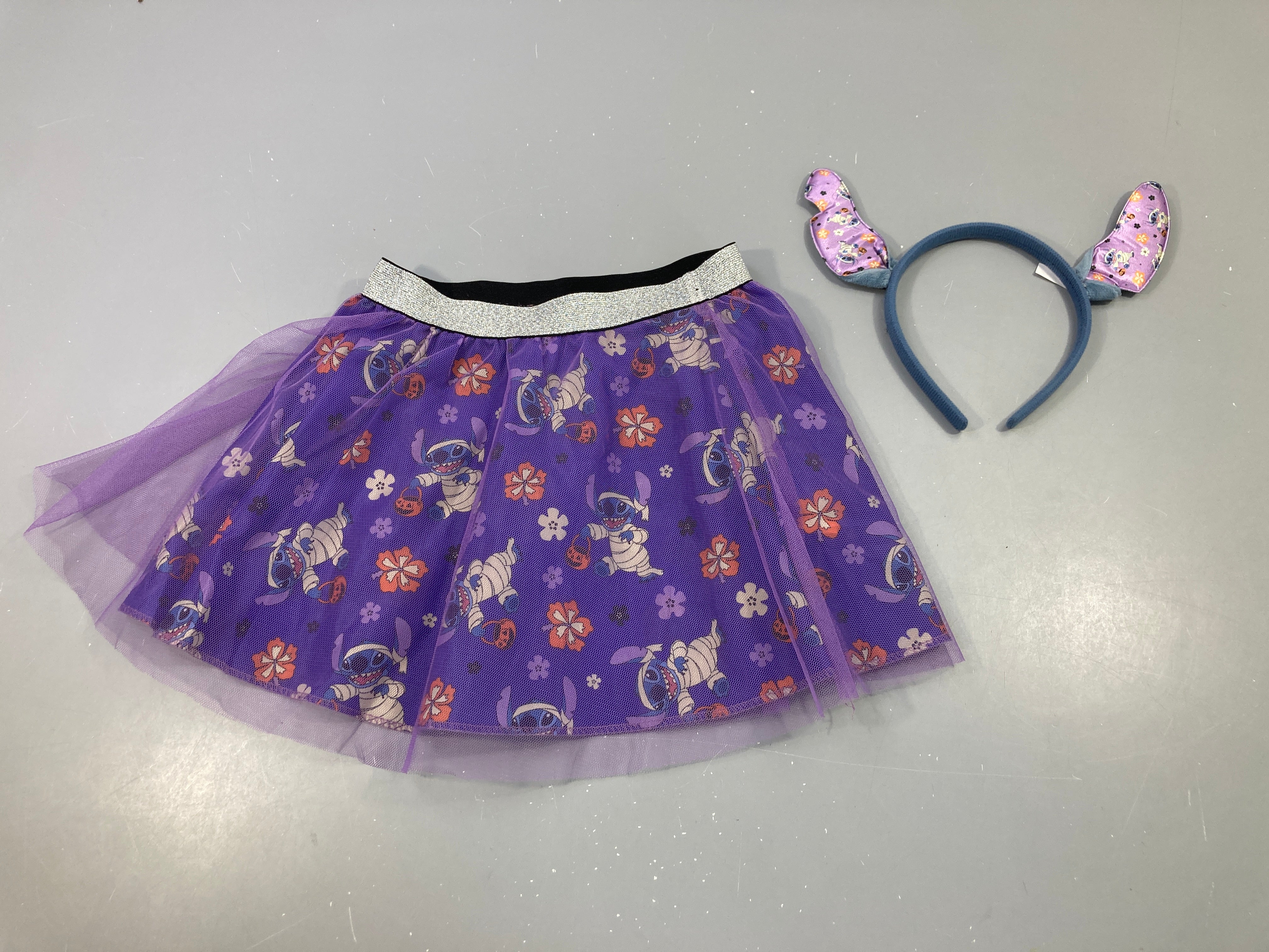 Déguisement jupe tulle Stitch + serre-tête, 3+