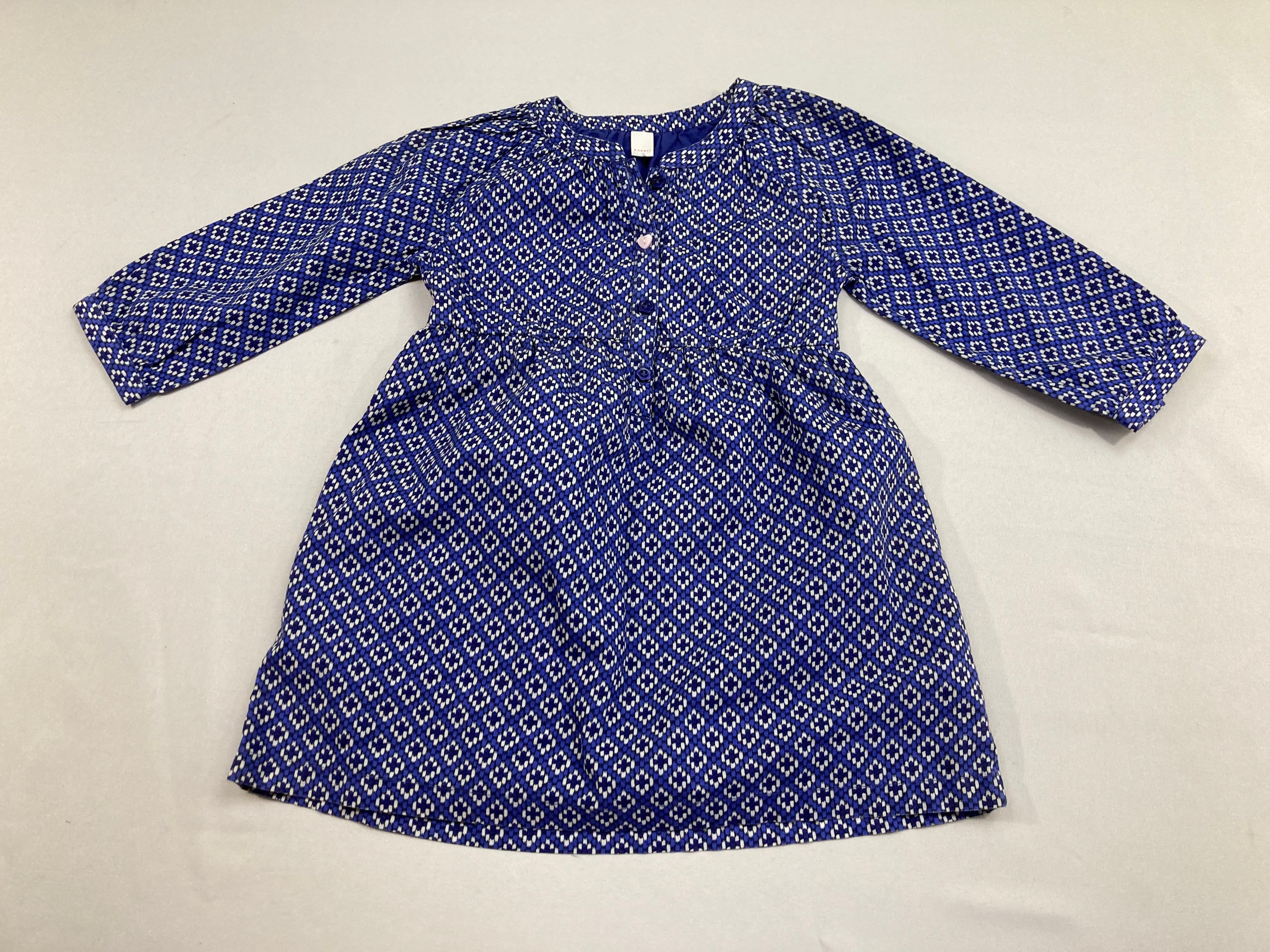 Robe m.l bleu motifs