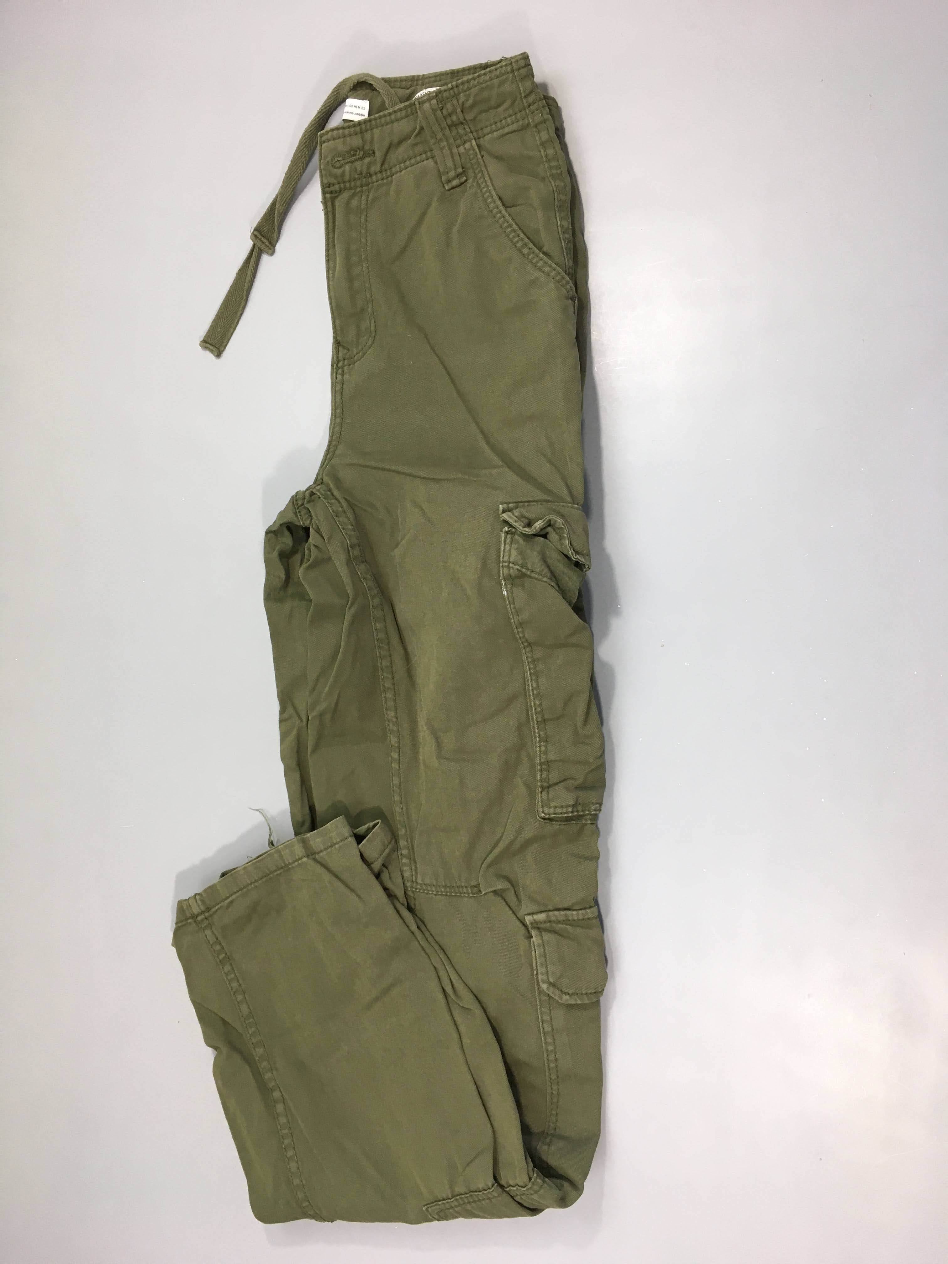 Pantalon kaki multicargo 32 Bas arrière gauche usé