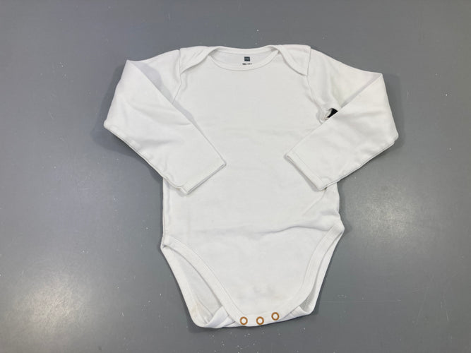 Body m.l blanc, légèrement bouloché, moins cher chez Petit Kiwi