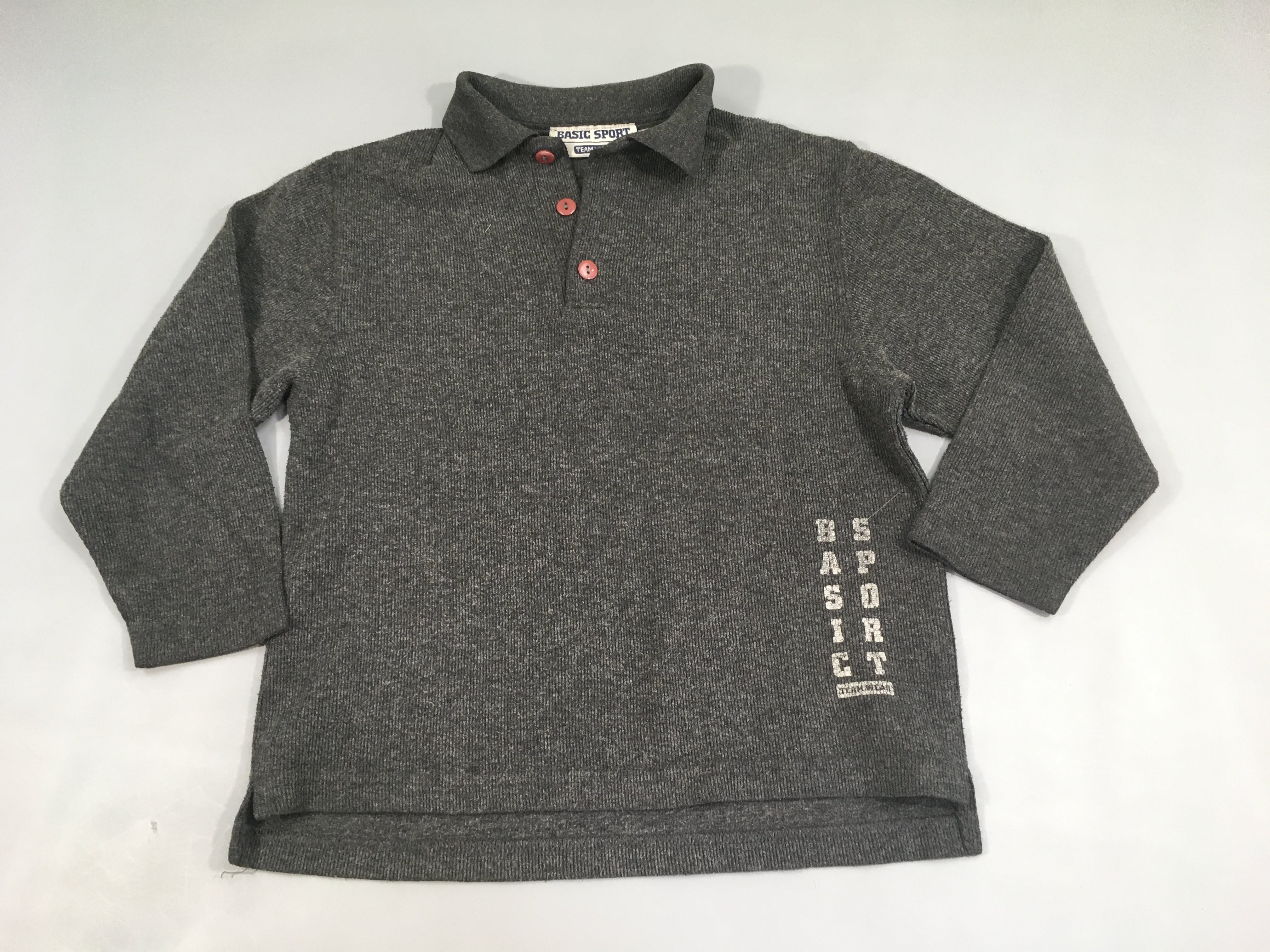 Polo texturé ml gris foncé chiné