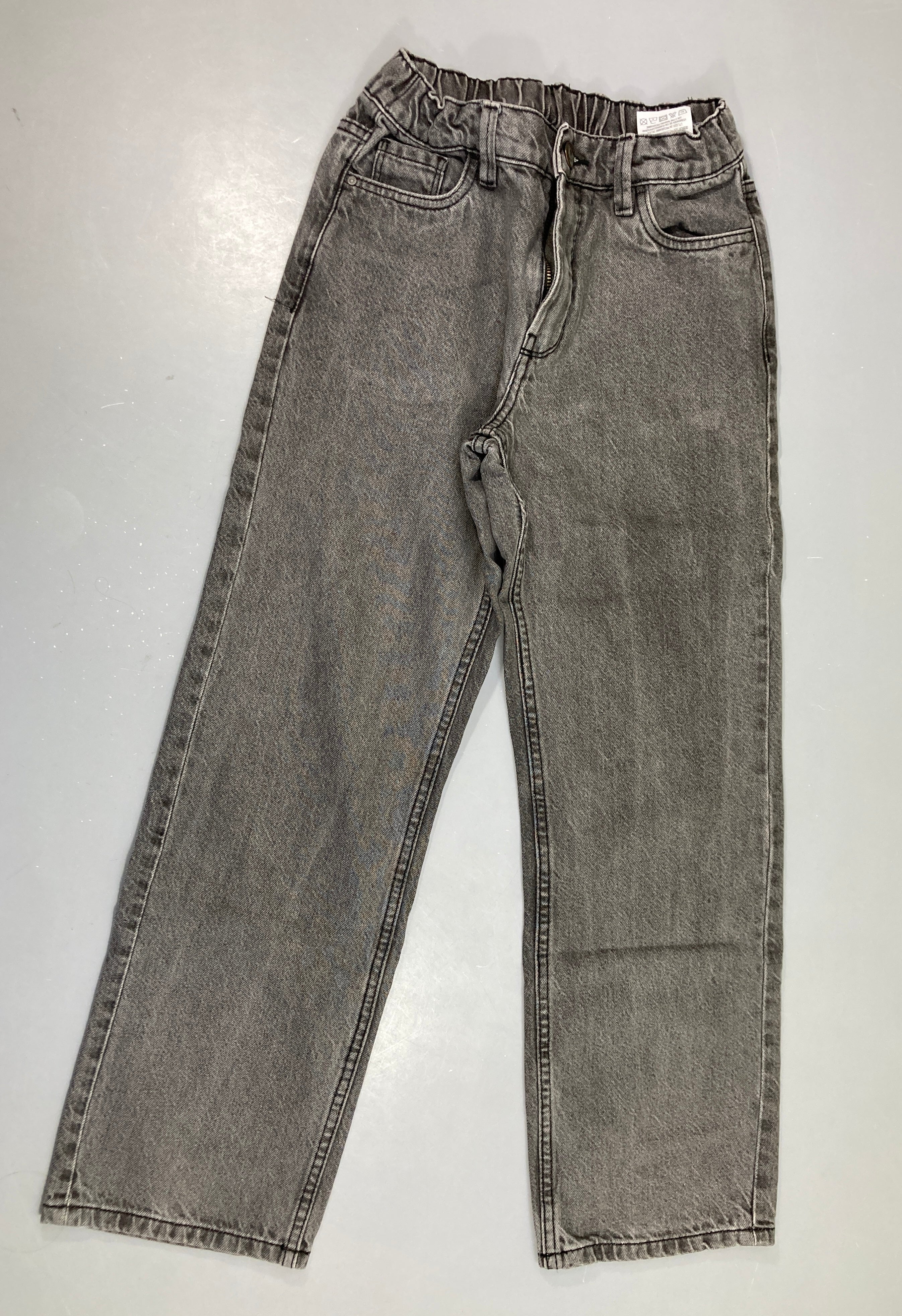 Jeans gris taille élastique Wide Leg