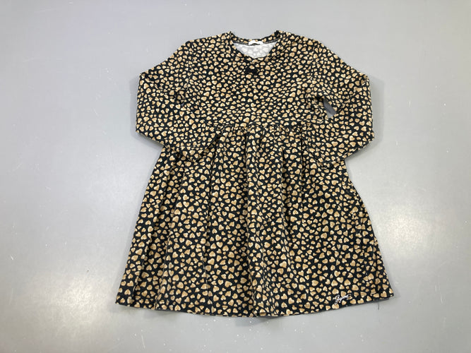 Robe m.l jersey noire coeurs bruns (taille estimée pas d'étiquette), moins cher chez Petit Kiwi