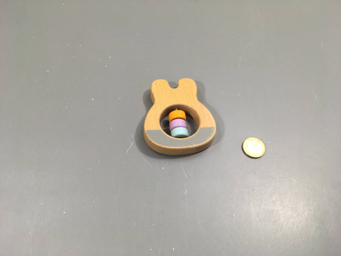 Hochet lapin en bois, moins cher chez Petit Kiwi