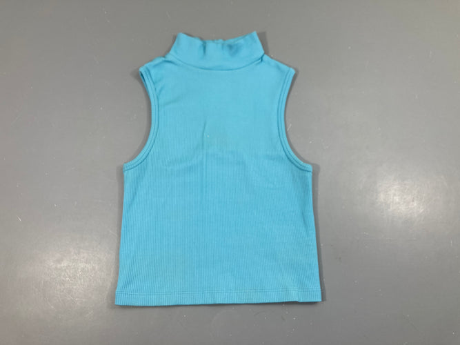 Débardeur turquoise côtelé, moins cher chez Petit Kiwi