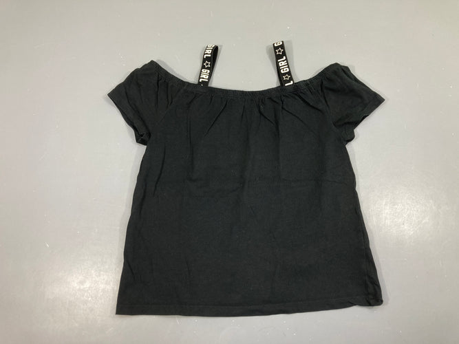 T-shirt m.c cropped noir bretelles, moins cher chez Petit Kiwi