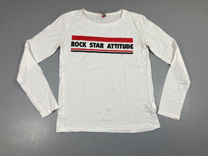 T-shirt m.l blanc Rock Star attitude, moins cher chez Petit Kiwi
