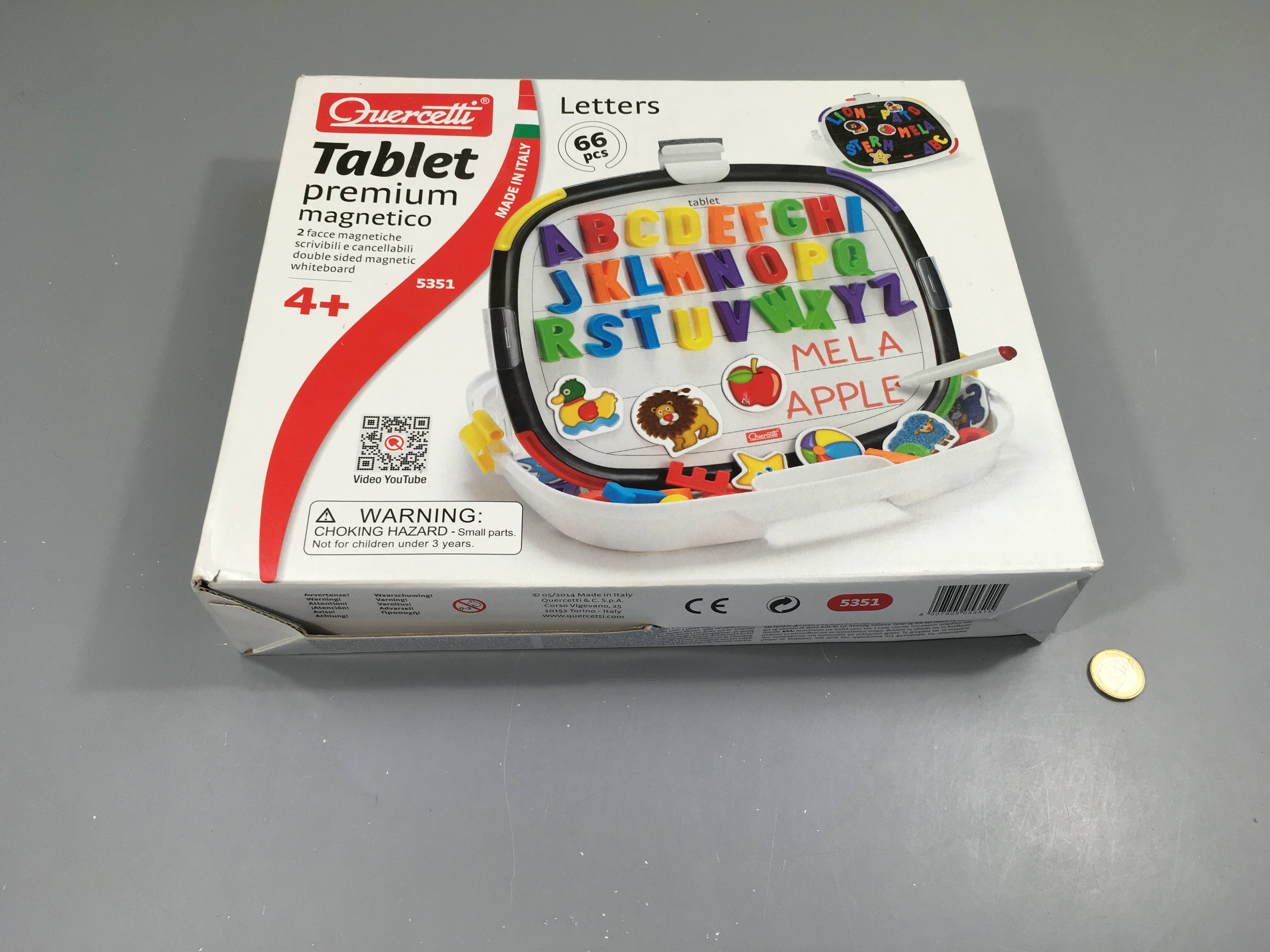 Tablet Magnetique lettres et chiffres, +4a Quercetti