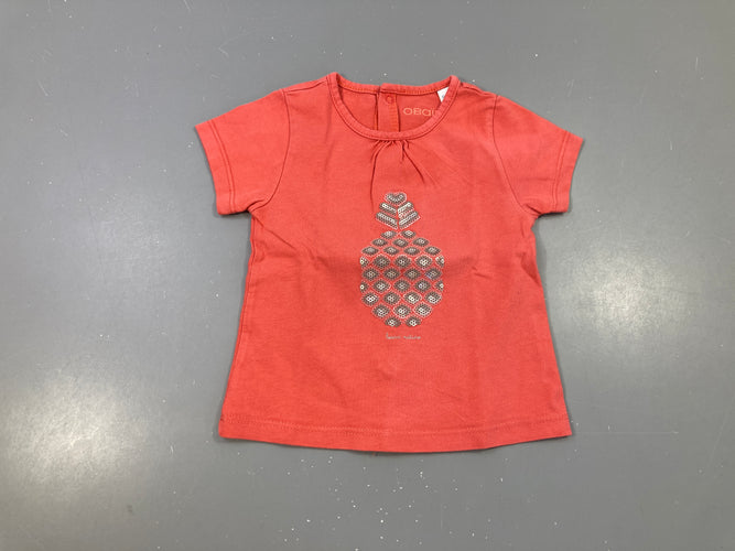 T-shirt m.c corail ananas sequins, moins cher chez Petit Kiwi