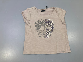 T-shirt m.c gris tête de mort fleurs