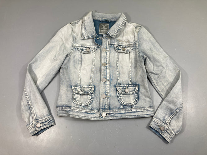 Veste en jean clair effet délavé Geicha, moins cher chez Petit Kiwi