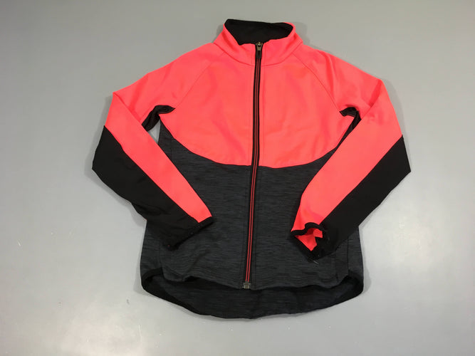 Sweat zippé de sport rose-noir-gris bouloché haut, moins cher chez Petit Kiwi