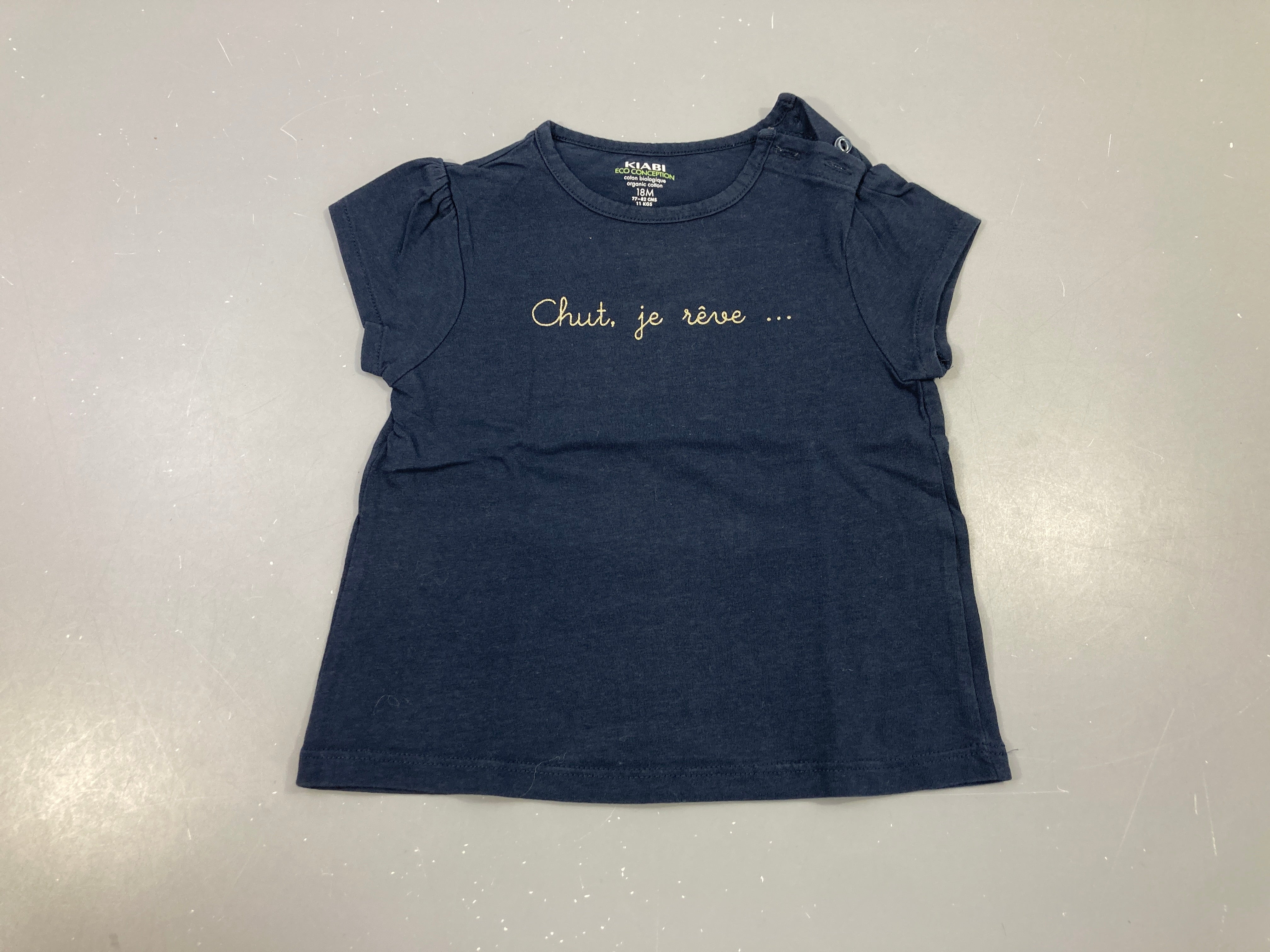 T-shirt m.c bleu foncé Chut, je rêve...