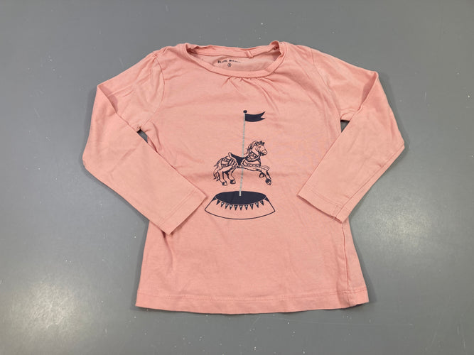 T-shirt m.l rose cheval manège, moins cher chez Petit Kiwi