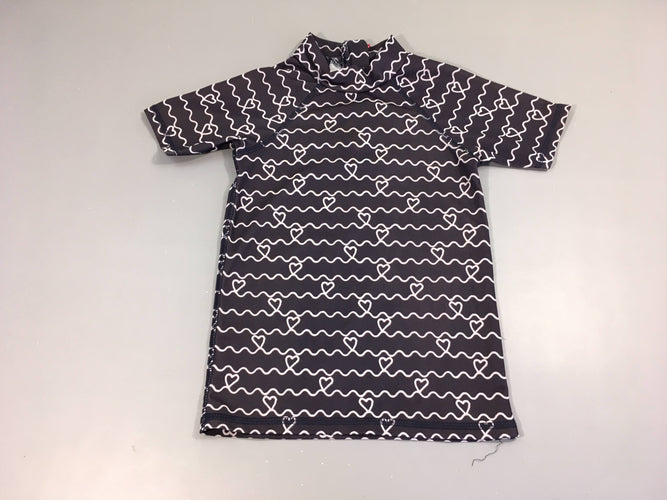 T-shirt m.c de bain bleu foncé écriture blanche, moins cher chez Petit Kiwi