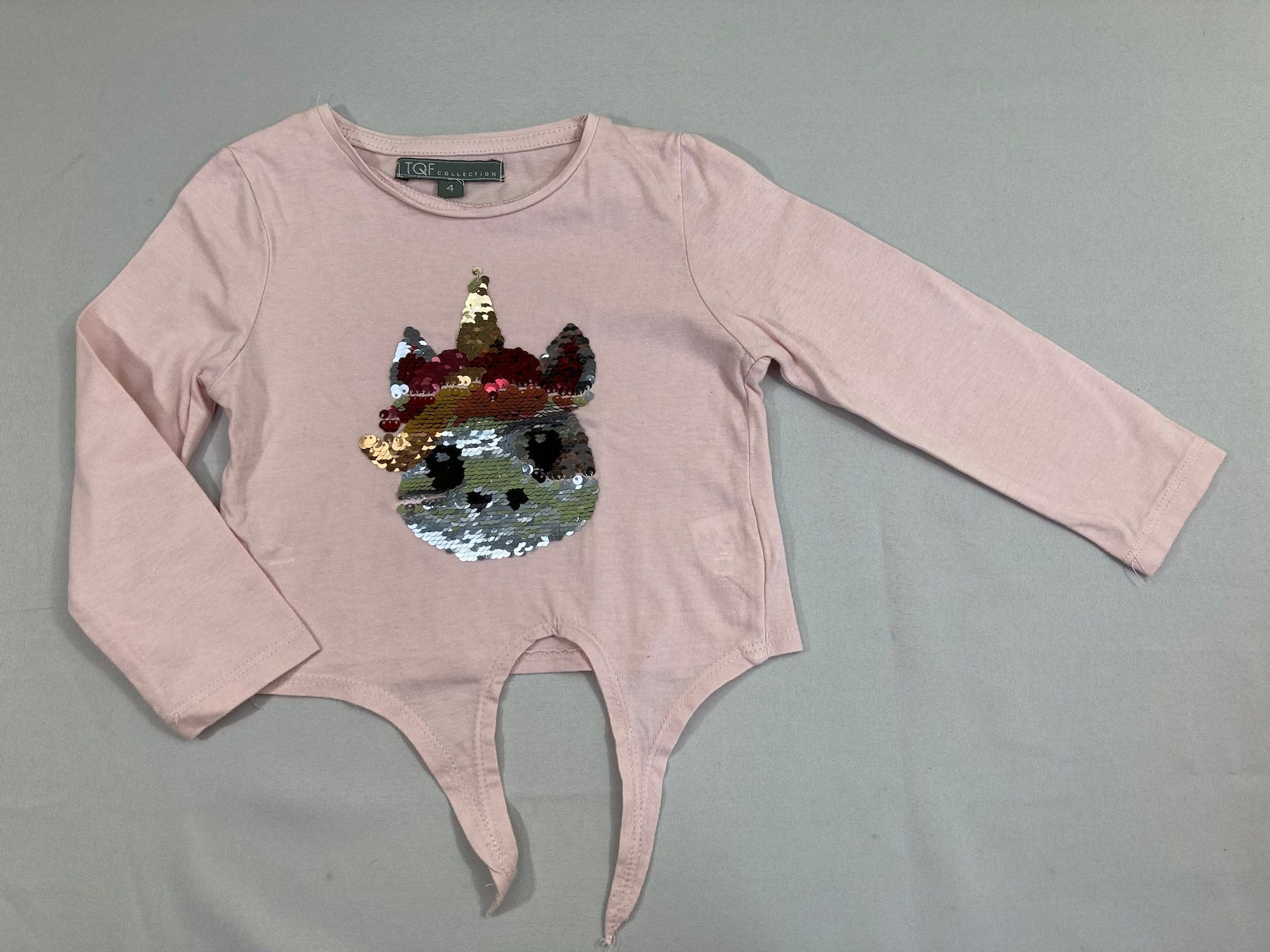 T-shirt m.l rose licrone sequins réversibles