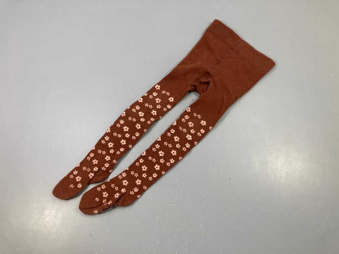 Collants bruns fleurs, moins cher chez Petit Kiwi