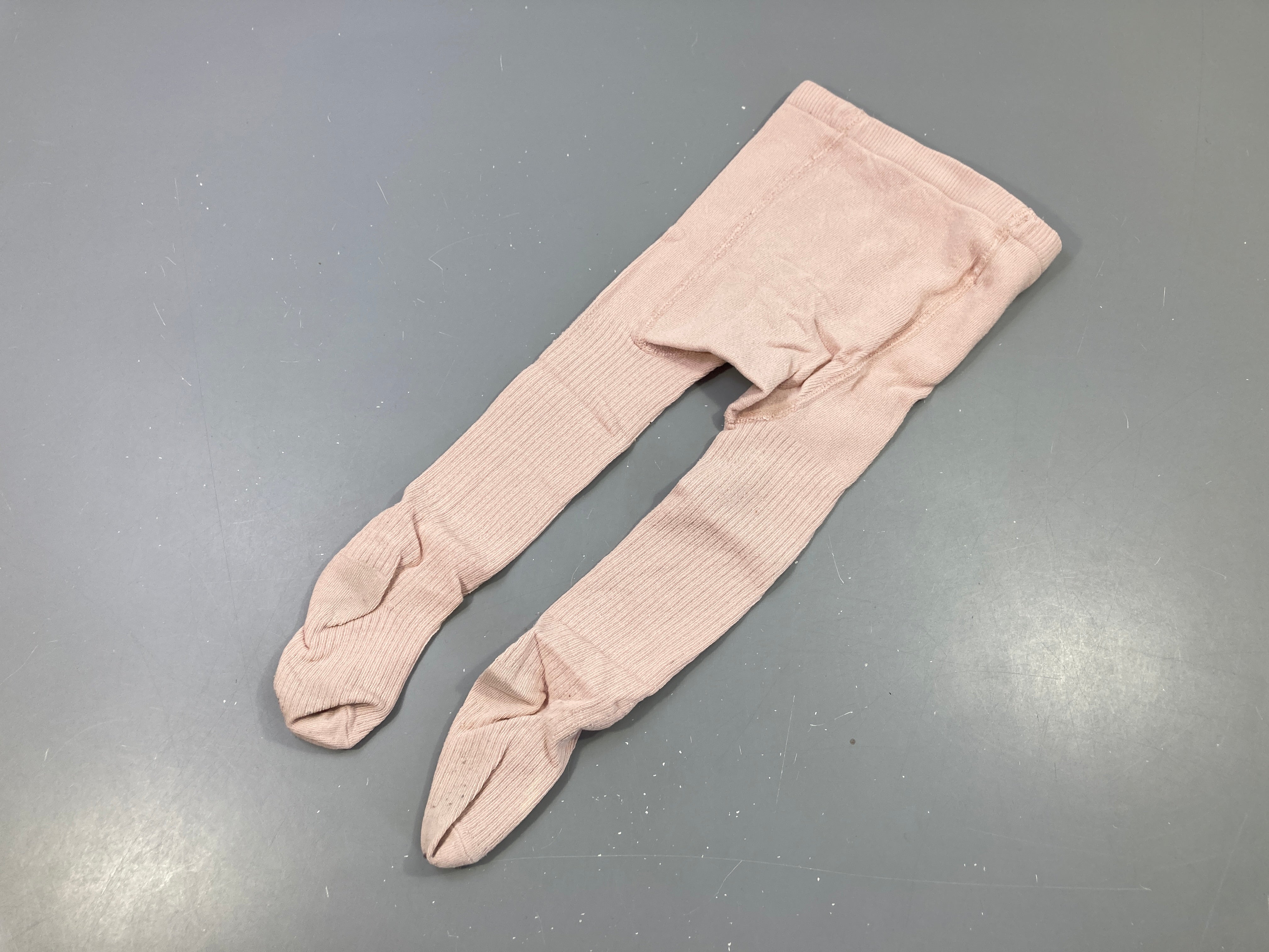 Collants roses côtelés