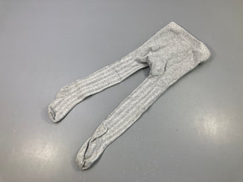 Collants gris torsades, boulochés